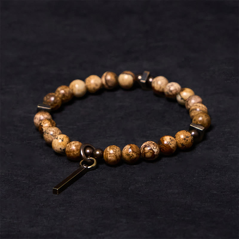 Pulsera de cobre de la suerte con diseño desgastado de Buddha Stones