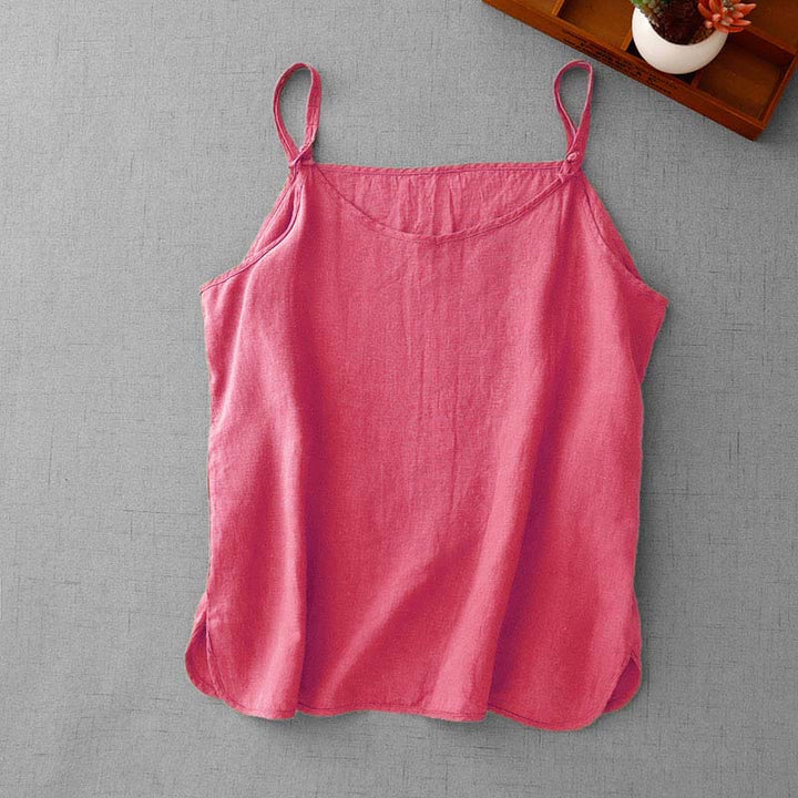 Chaleco de lino y algodón para mujer con diseño de correa ajustable y diseño de Buddha Stones de verano - Salmón - US14,UK/AU18,EU46 (2XL) - image 26