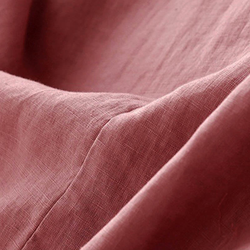 Vestido midi sin mangas de diseño sencillo con cuello redondo y colores puros de estilo casual de verano con Buddha Stones - image 5