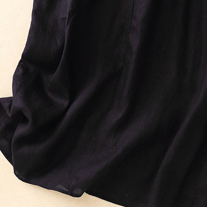 Vestido midi sin mangas de diseño sencillo con cuello redondo y colores puros de estilo casual de verano con Buddha Stones - image 15