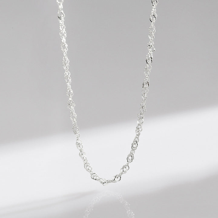 Colgante de plata de ley 925 con símbolo de Hamsa de mal de ojo, cadena de suerte y prosperidad - Cadena de ondas de agua - image 14