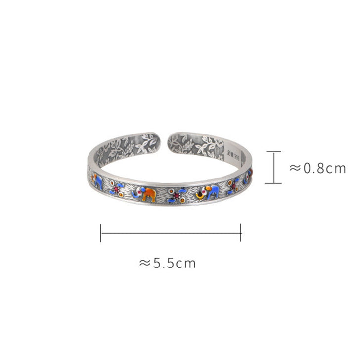 Pulsera de plata de ley 999 con Buddha Stones , diseño de elefante, fuerza y sabiduría - image 9