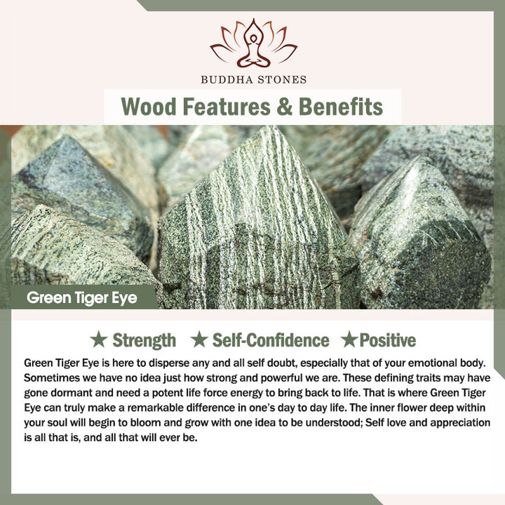 Pulsera de apoyo para el equilibrio y la calma de la serie verde Love Self de Buddha Stones