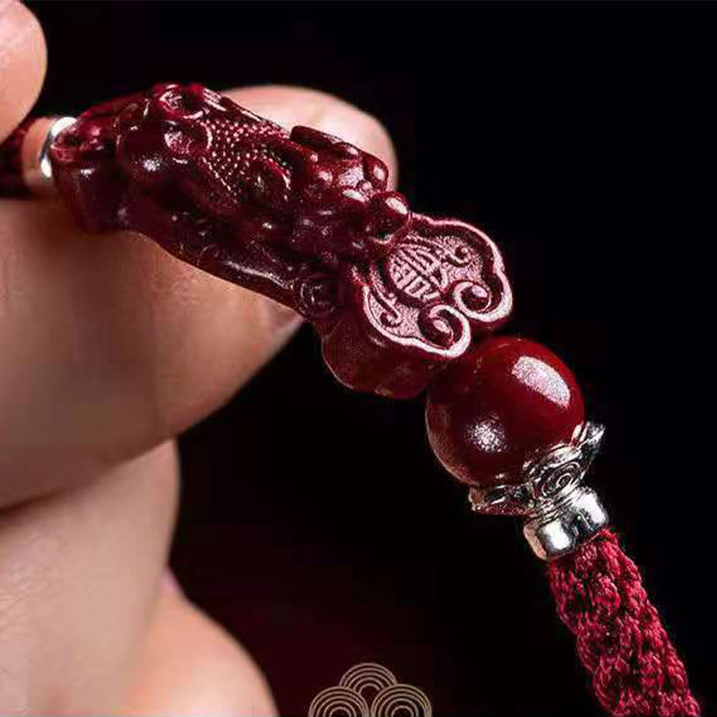 Pulsera trenzada de cinabrio PiXiu hecha a mano con Buddha Stones - image 19