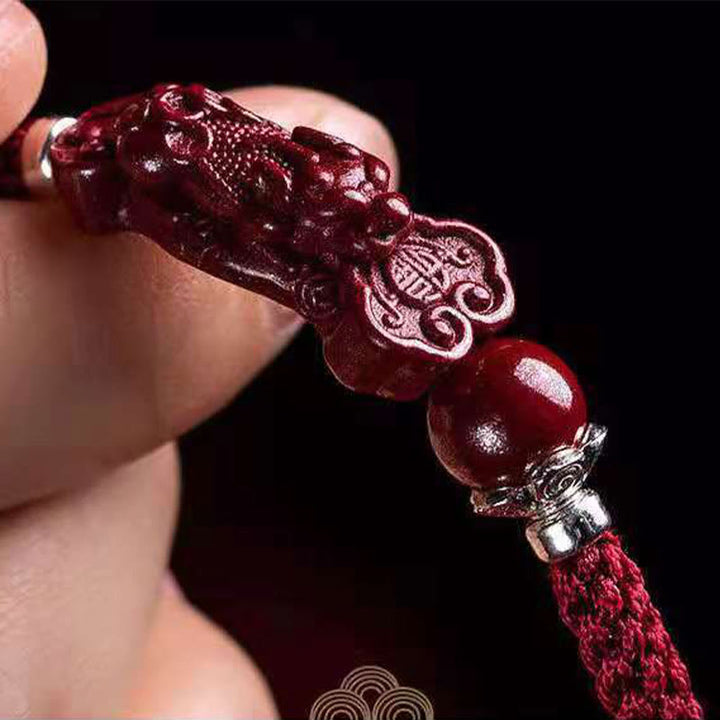 Pulsera trenzada de cinabrio PiXiu hecha a mano con Buddha Stones - image 19