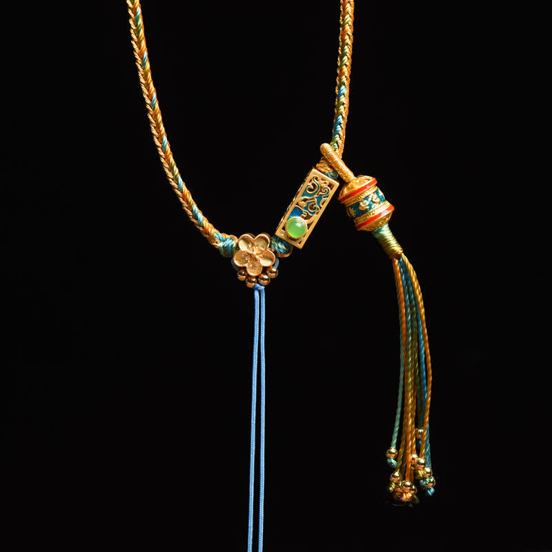 Colgante de collar de riqueza de cobre con cadena colorida de Buddha Stones - image 7