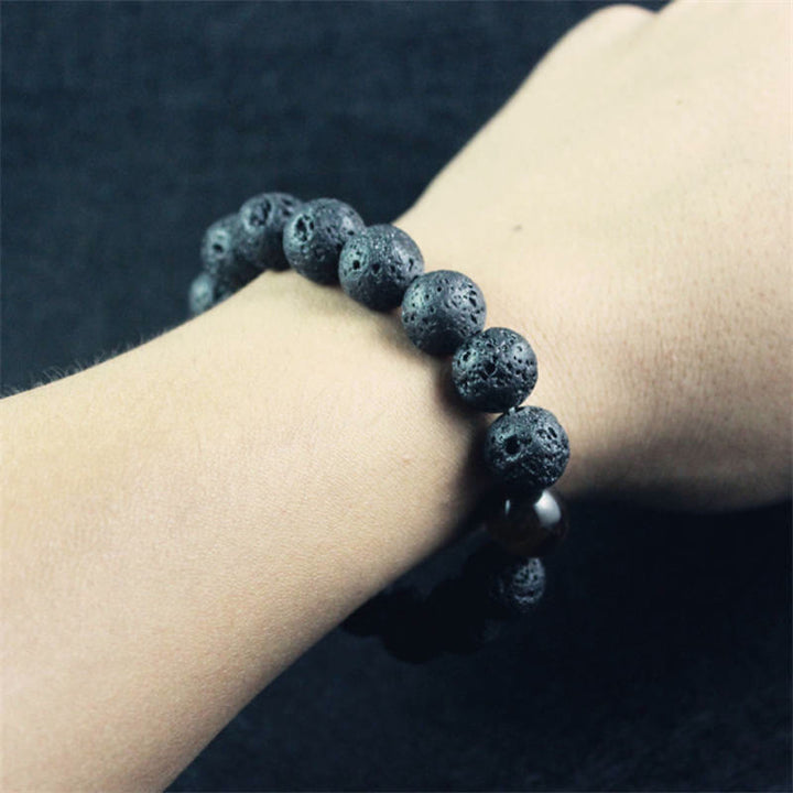 Pulsera curativa de la paz con piedra de ojo de tigre, roca de lava, Buddha Stones - image 3