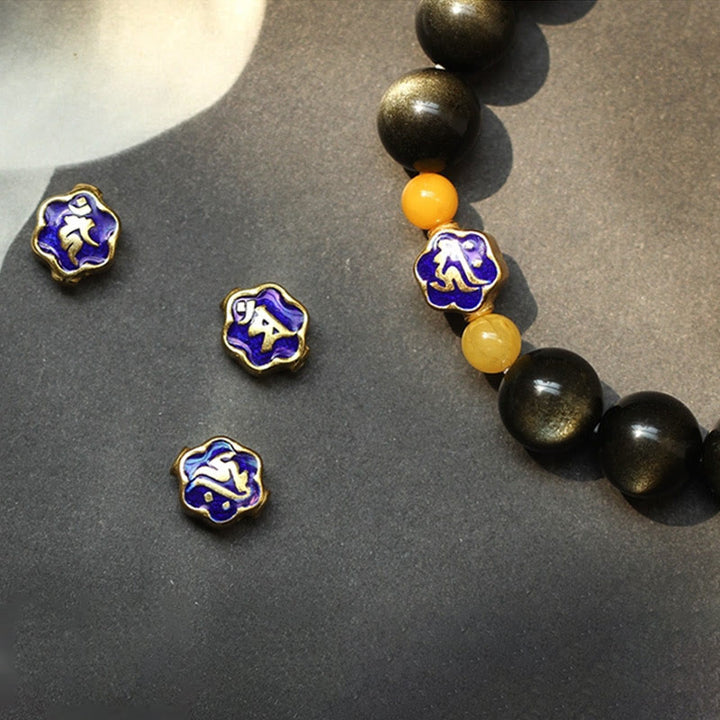 Pulsera de protección de la riqueza, Plata de Ley 925 con Buddha Stones , zodíaco chino, Buda natal, brillo de oro Natural, obsidiana, ámbar - image 5