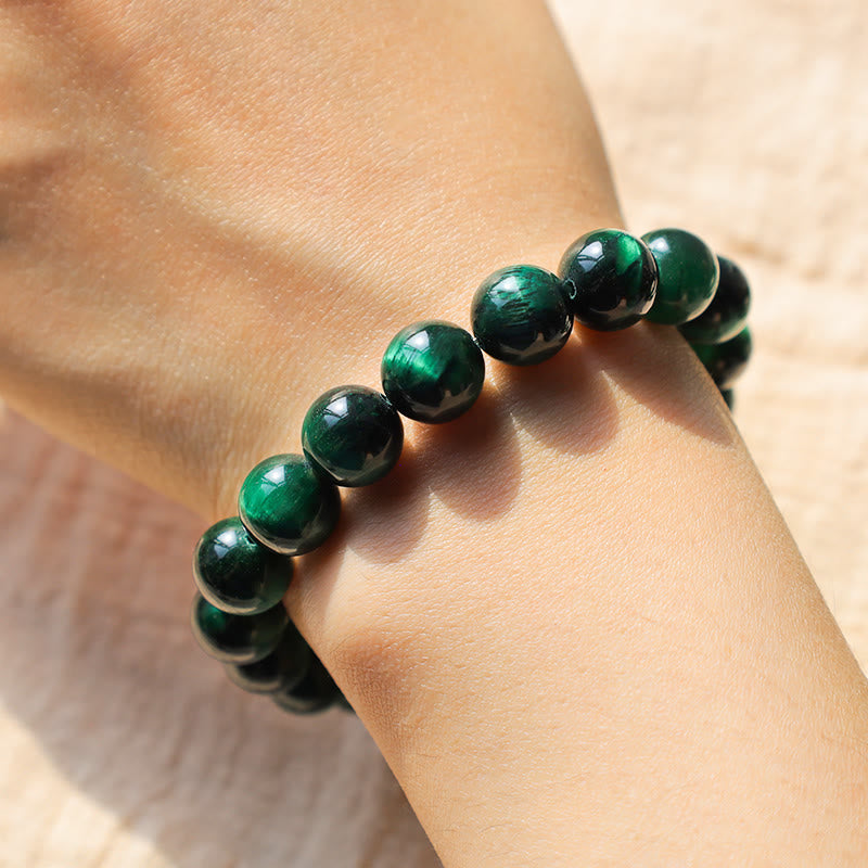 Pulsera de energía curativa para crecimiento de ojo de tigre con Buddha Stones