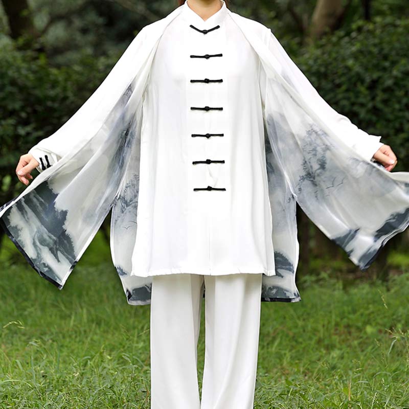 Conjunto de ropa Unisex para práctica de Tai Chi Qigong, pintura de tinta, meditación, oración espiritual, Zen, 3 uds. - image 3