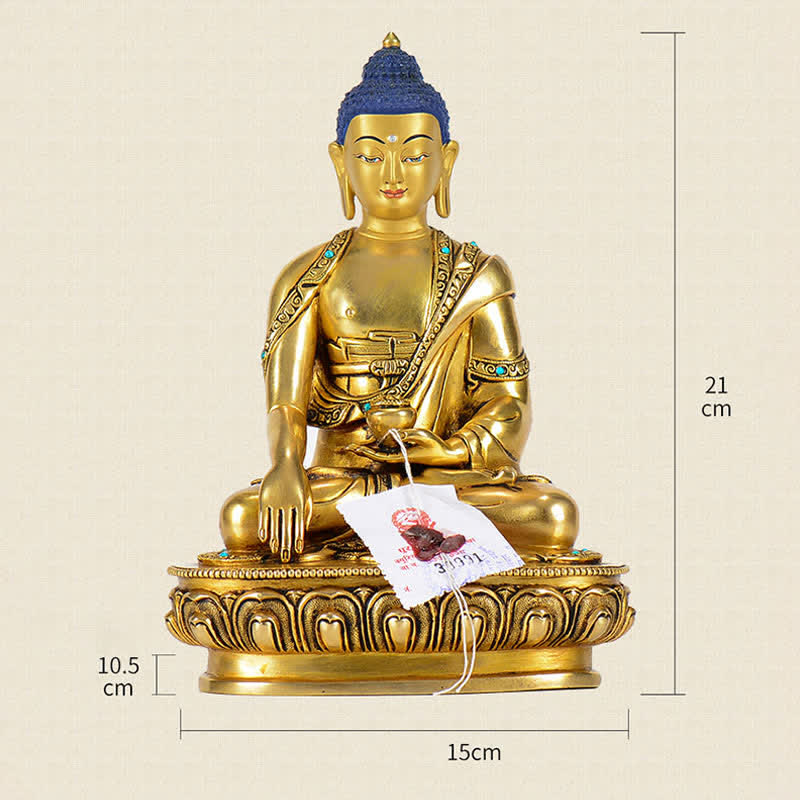 Estatua de cobre de la compasión de Buda Shakyamuni, decoración - image 13