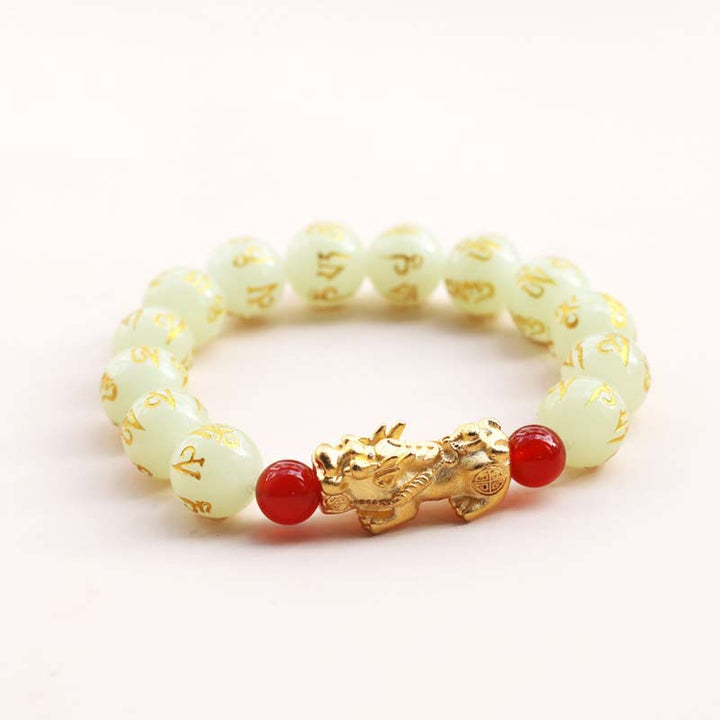 Pulsera de riqueza con Buddha Stones FengShui Lucky Pixiu