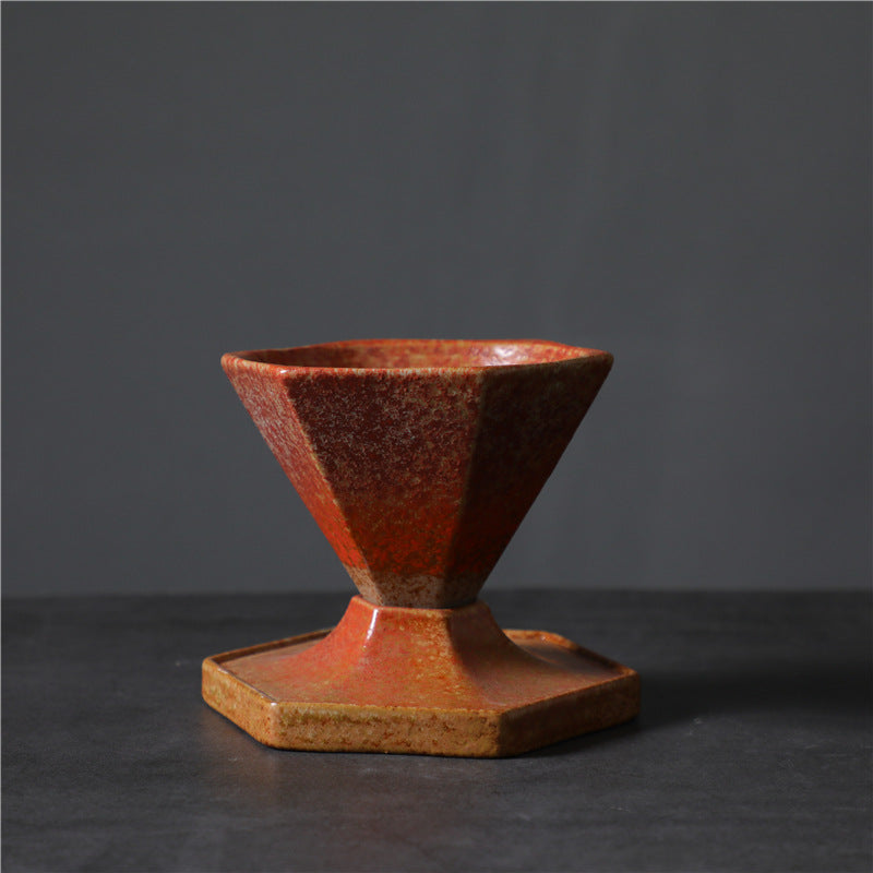 Taza de café y té de cerámica con diseño hexagonal de Buddha Stones, taza de café con base de 170ml