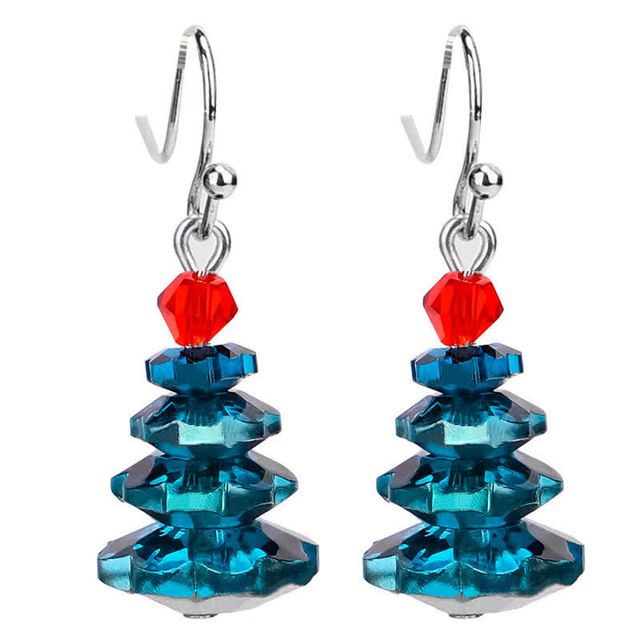 Pendientes colgantes curativos de paz con amatista y árbol de Navidad con varios cristales
