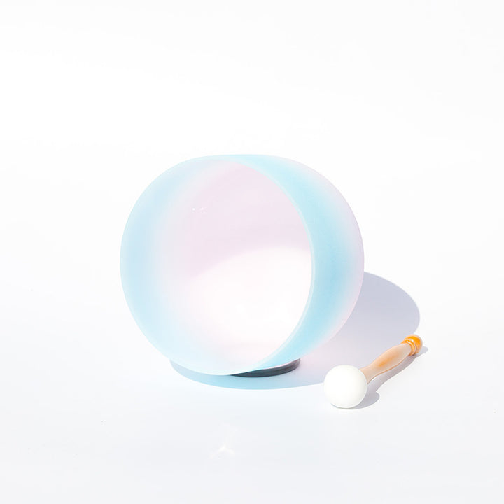 Cuenco de sonido de cristal tibetano hecho a mano para yoga y meditación, cuenco con bolsa