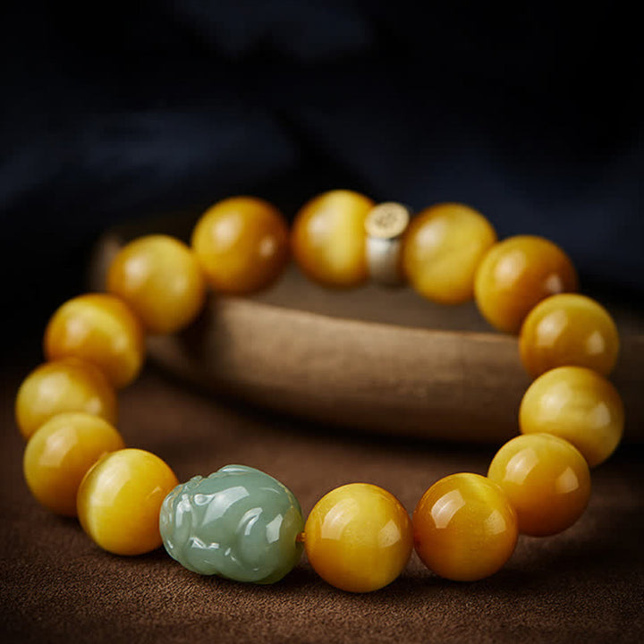Pulsera de protección de jade Pixiu, ojo de tigre, Buda natal del zodiaco chino