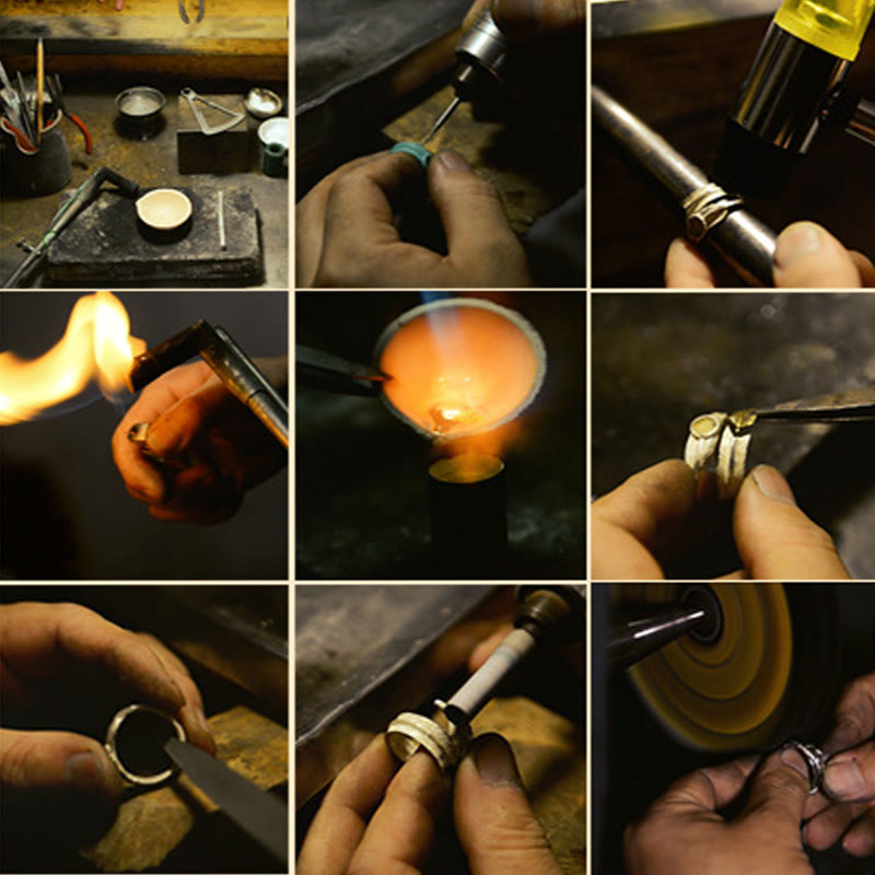 Anillo ajustable de protección tallada con diseño sánscrito de plata de ley 925 con Buddha Stones - image 31