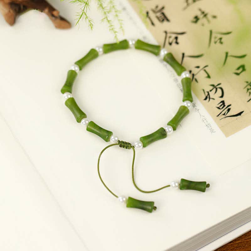 Pulsera de la paz del amor del patrón de bambú del peridoto natural de las Buddha Stones
