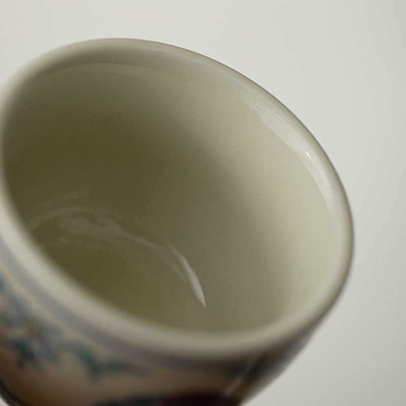 Taza de té de Buddha Stones, pez Koi, Arowana, peonía, girasol, taza de té de Kung Fu, 60ml