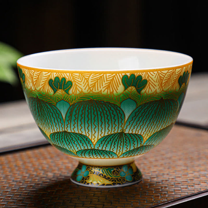 Tazas de té de flor de taza de té de cerámica de loto de Buddha Stones 100ml