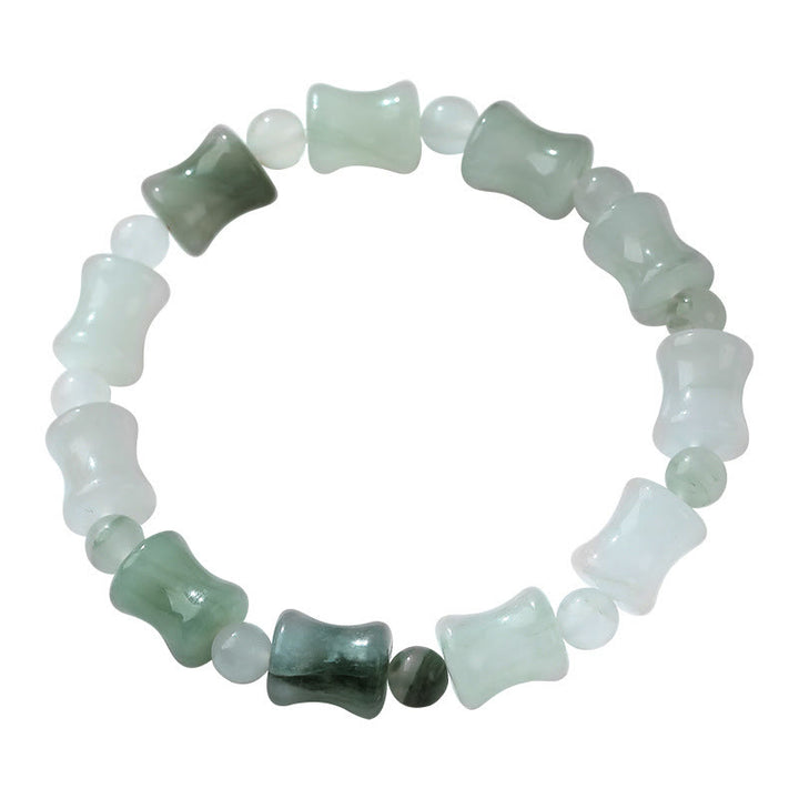 Pulsera de la suerte de la abundancia del patrón de bambú de la cáscara de coco del jade de las Buddha Stones