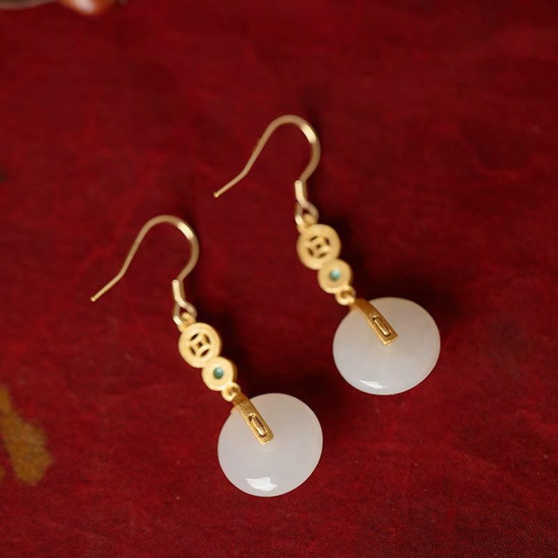 Buddha Stones, monedas de cobre de Jade, nubes propicias, collar de prosperidad, colgante, pulsera, anillo, pendientes