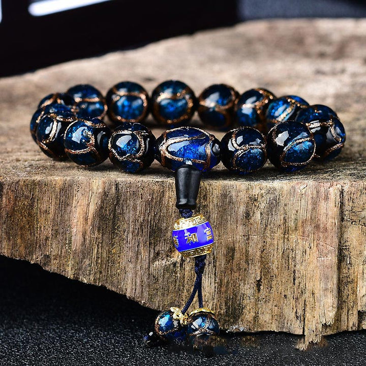 Pulsera curativa de ágata de vena de dragón tibetano