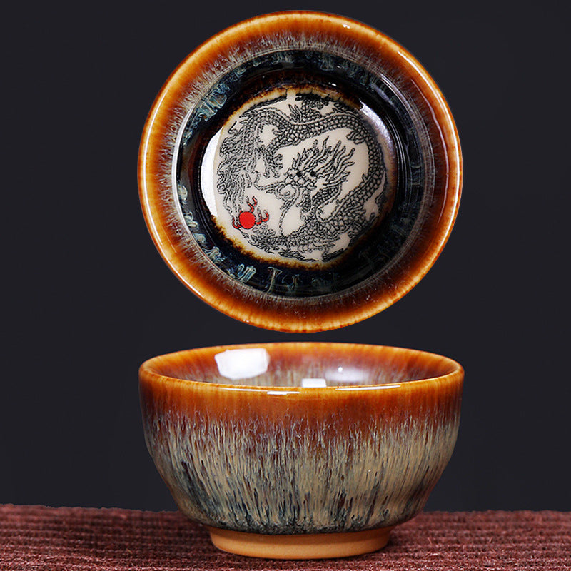 Taza de té de cerámica con diseño del zodíaco chino, 12 Buddha Stones, Kung Fu Jian, taza de té chino Zhan, 73ml