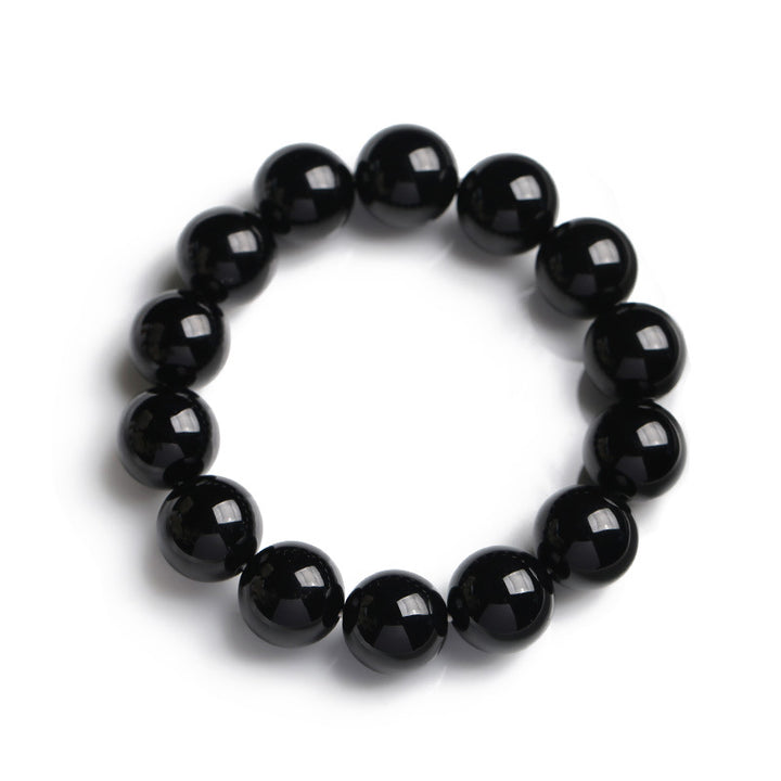 Pulsera de la fortuna de ónix negro natural con Buddha Stones