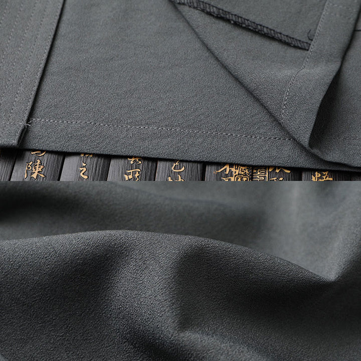 Traje Tang de Buddha Stones Hanfu dragón chino uniforme de kungfú tradicional camisetas y pantalones de manga corta conjunto de ropa para hombre