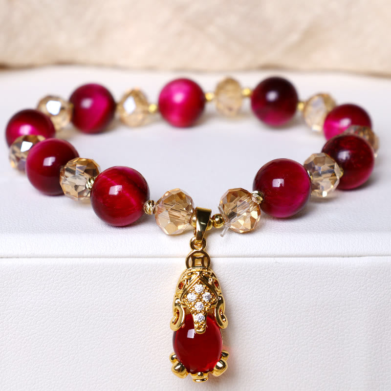 Pulsera de confianza en uno mismo con protección de zorro PiXiu y ojo de tigre rojo de Buddha Stones - Pixiu de ojo de tigre rojo - image 8