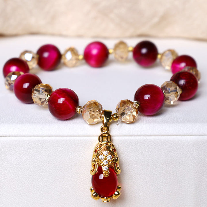 Pulsera de confianza en uno mismo con protección de zorro PiXiu y ojo de tigre rojo de Buddha Stones - Pixiu de ojo de tigre rojo - image 8
