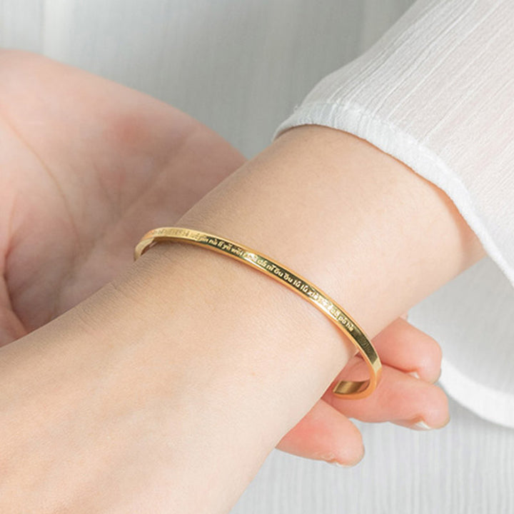 Pulsera de protección de bendición de acero titanio con grabado de seis palabras verdaderas de Buddha Stones