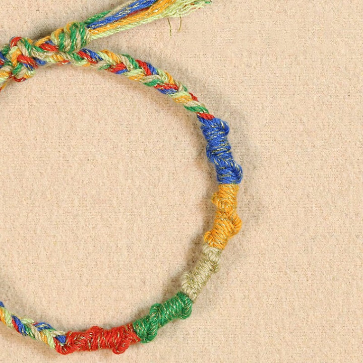 Buddha Stones Pulsera tibetana multicolor con diseño de dragón y cuerda para la buena suerte - image 2
