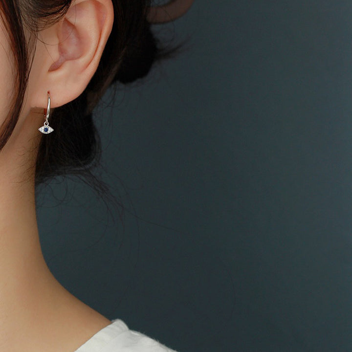 Pendientes de plata de ley 925 con Buddha Stones , protección contra el mal de ojo