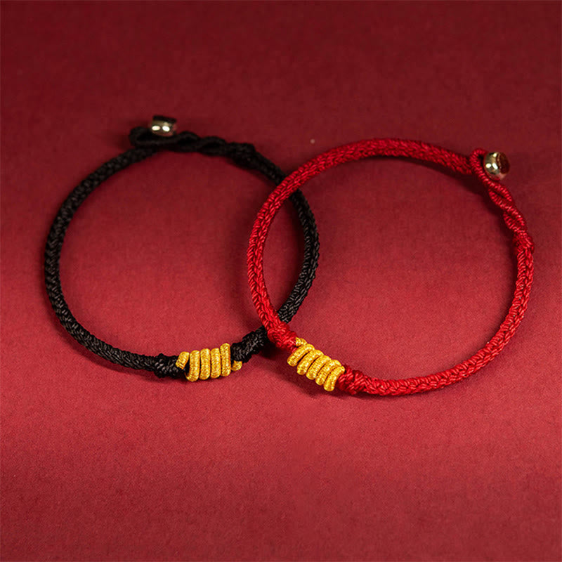 Pulsera de cuerda trenzada de protección de la suerte con nudo King Kong hecha a mano con Buddha Stones