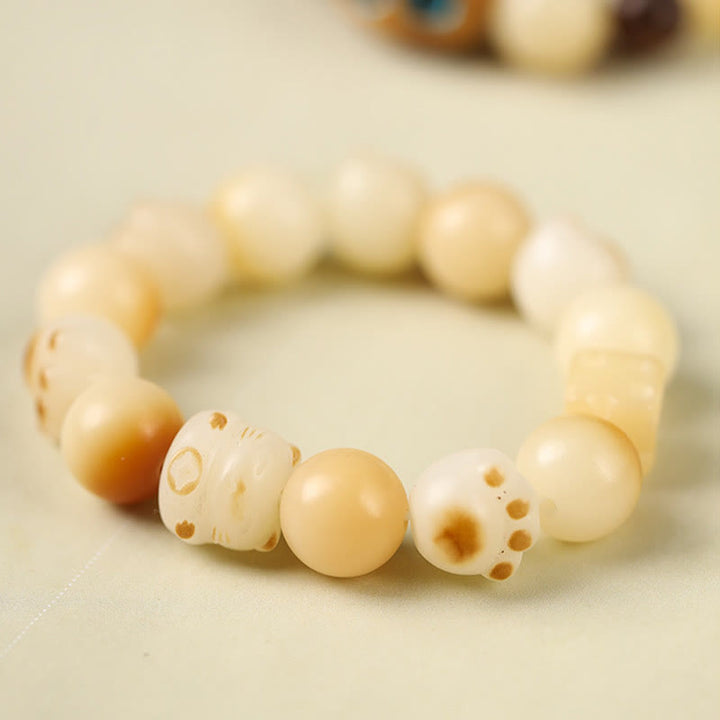 Pulsera de la paz con Buddha Stones, semilla de Bodhi Natural, sándalo, cabeza de gato bonita de la suerte, garra de pata - image 16