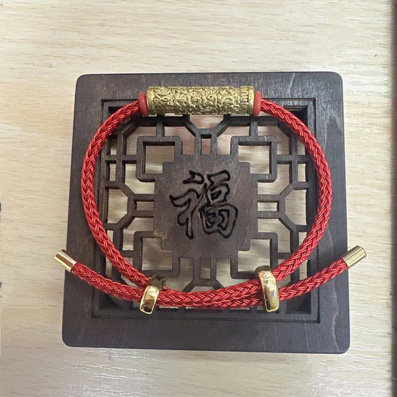 Pulsera trenzada de fuerza de protección de cuerda Tai Sui hecha a mano con Buddha Stones Tíbet