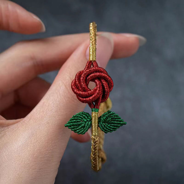 Pulsera hecha a mano con Buddha Stones, cuerda de flor rosa, ocho hilos, nudo de paz, suerte