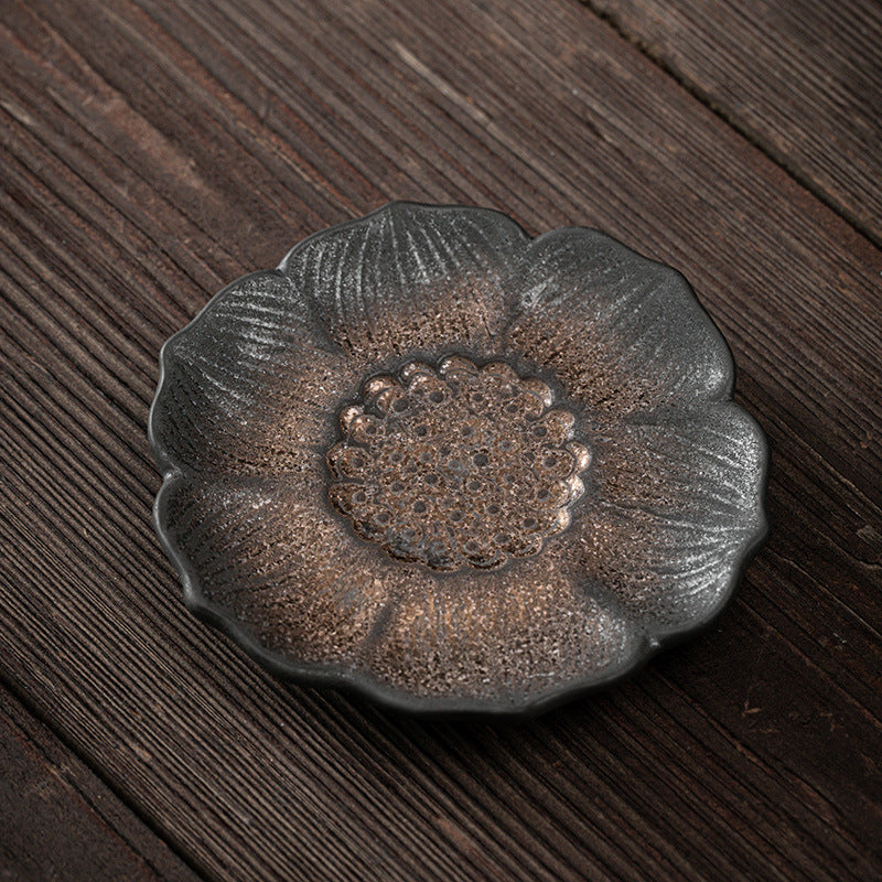 Tapete para Taza de cerámica con diseño de flor de loto Vintage , Buddha Stones, posavasos para taza de té, tapete para té de Kung Fu