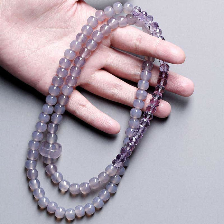 Pulsera curativa de meditación de cristal de amatista natural
