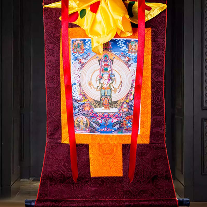 Buddha Stones tibetanas de mil manos Avalokitesvara enmarcadas decoración de bendición Thangka - image 5