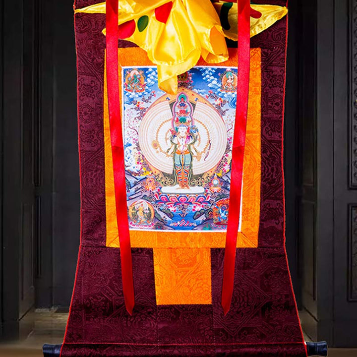 Buddha Stones tibetanas de mil manos Avalokitesvara enmarcadas decoración de bendición Thangka - image 5