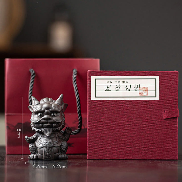 Buddha Stones, dragón de la suerte, riqueza, té, mascota, figura decorativa de arcilla púrpura, decoración