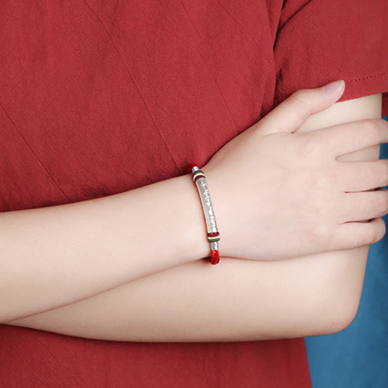 Pulsera de hilo de protección Om Mani Padme Hum de plata de ley 999 con Buddha Stones - image 4