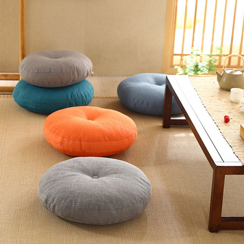Cojín de asiento de meditación de lino con diseño Simple de loto, decoración para el hogar y la sala de estar - image 3