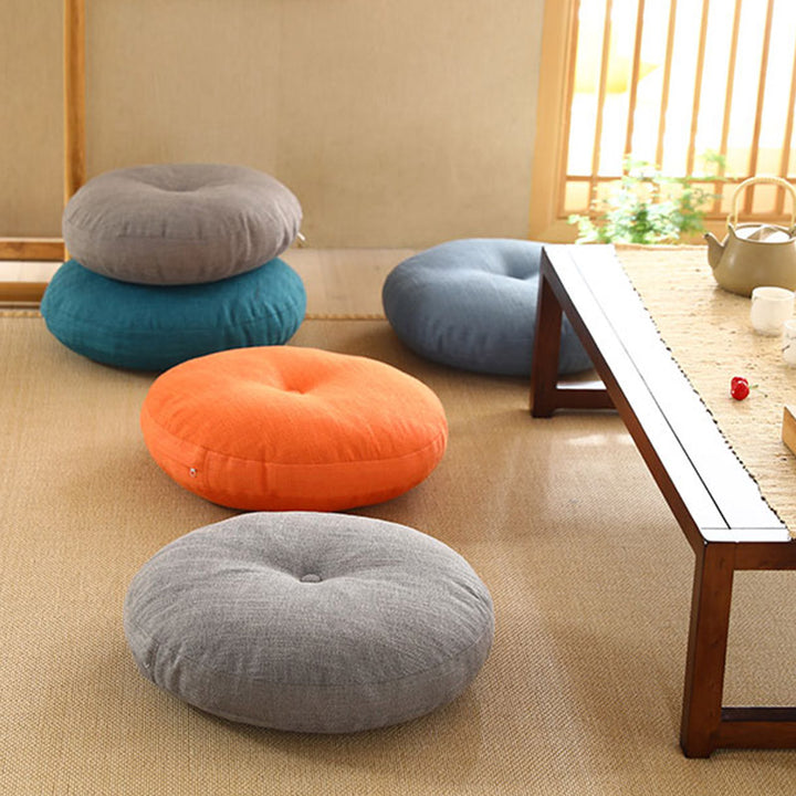 Cojín de asiento de meditación de lino con diseño Simple de loto, decoración para el hogar y la sala de estar - image 3