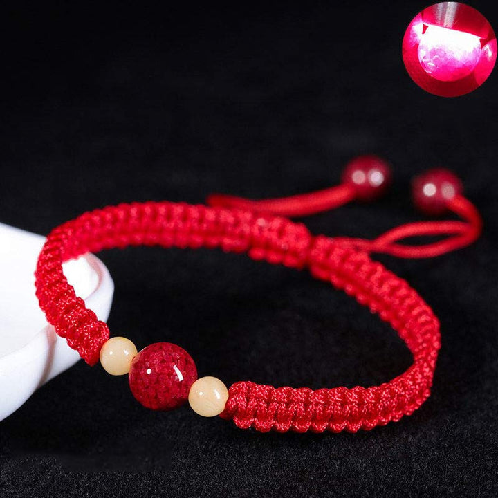 Pulsera de hilo rojo con bendición de cinabrio de Buddha Stones para niños