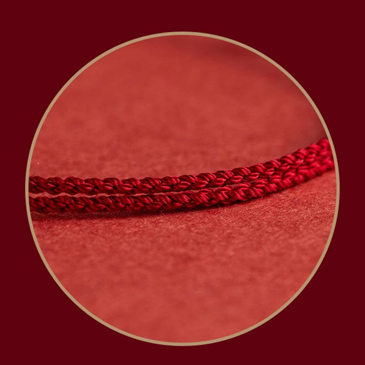 Pulsera de hilo rojo con hebilla de loto, paz, alegría, suerte, fortuna, plata de ley 925 , Buddha Stones - image 4