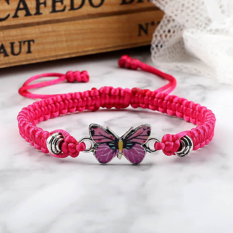 Pulsera con dije de hilo de amor y libertad de mariposa con Buddha Stones
